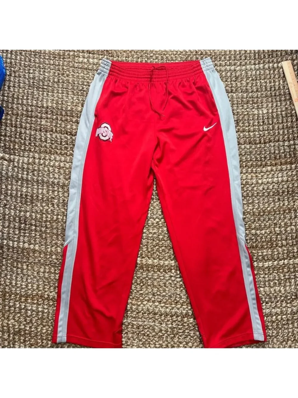 Nike Ohio State Buckeyes Track Pants Sweatpants Red Gray Swoosh Mens 2XL - XXL